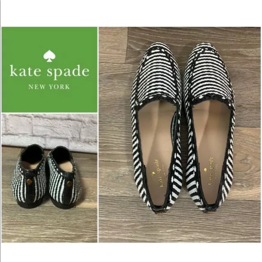 Kate Spade Caylee striped woven loafers